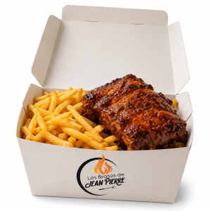 Costillitas Bbq + Papas Fritas + Arroz Chaufa