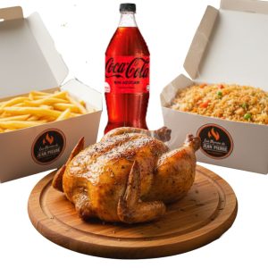 Pollo Entero + Papas Fritas + Arroz Chaufa + Bebida