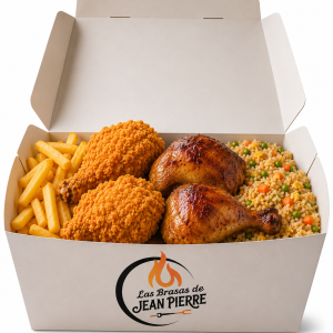 2 Presas de Pollo Crispy y 2 de Pollo Asado Papas Fritas Arroz Chaufa